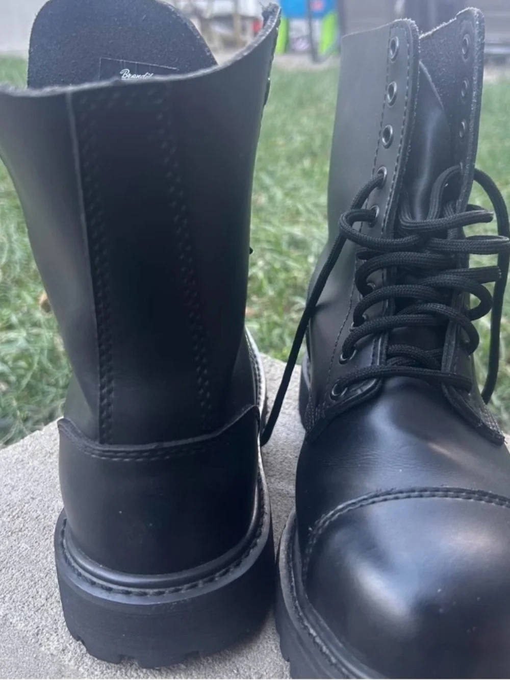 BRANDIT PHANTOM COMBAT BOOTS  like new-all black-steel toe